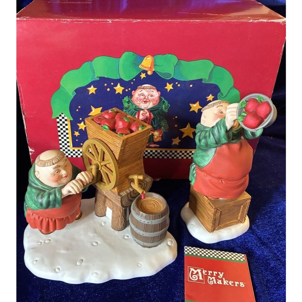 Dept 56 Merry Makers Porter the Presser at His Press and Frederick the Filler